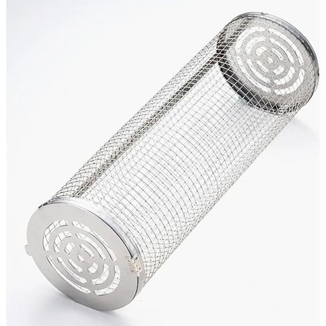 Panier à griller cylindrique avec couvercle en acier inoxydable - Cage rotative pour barbecue, accessoires de cuisine pour grillades en extérieur (1/5)