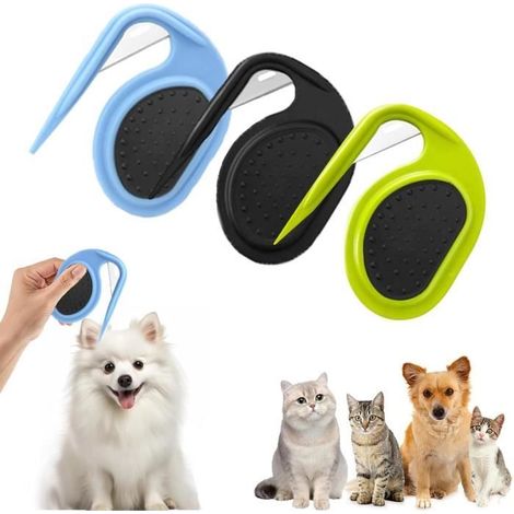 3 Pièces Peigne pour Chien avec Nœud Ouvert,Coupe Noeud Chat Poil Long,Peigne Noeud pour Animaux de Compagnie,Peigne à Nœud Ouvert (1/4)
