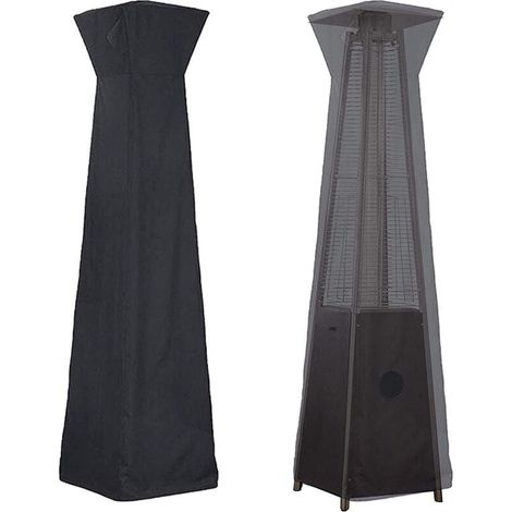 Housse de Protection Imperméable 210D Oxford pour Chauffage Terrasse Extérieur Anti-Poussière Vent Noir