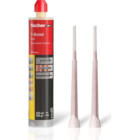 ANCORANTE CHIMICO VINILESTERE IBRIDO MODELLO T-BOND PRO.1 - 1 CARTUCCIA DA 300ML + 2 BECCUCCI MISCELANTI  - FIS