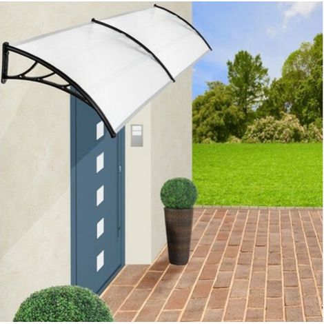 Pensilina 120x80 in Policarbonato Compatto Trasparente Tettoia Ingresso Moderna (1/3)