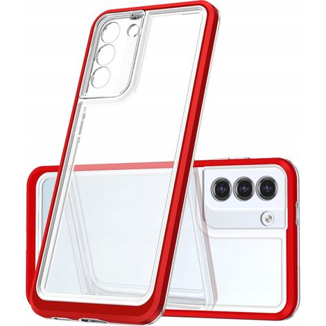 Custodia trasparente 3 in 1 per Samsung Galaxy S23, cover in silicone con cornice rossa (1/5)