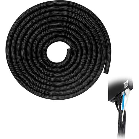 Manchon de Cache Câble, 3M x 13mm Gaine Câble Animaux, Manchon Tressé Extensible Auto Fermant pour Gestion et Organisation des Fils, Cache Câble Sécurisé pour Bureau, Maison, Vélo, Auto, Domestiques (1/5)