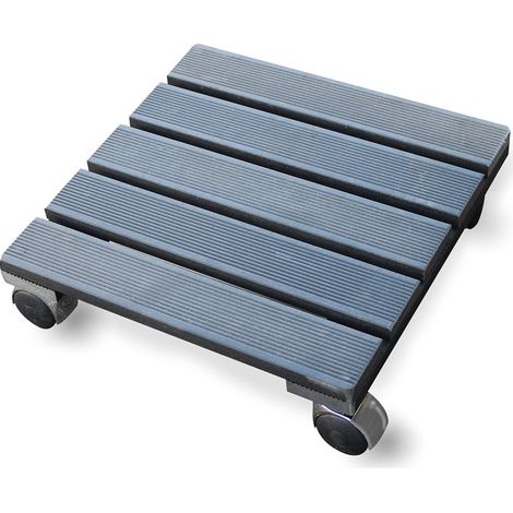 Carrello porta piante e portavasi 35 x 35 Cm con ruote girevoli Made in italy in WPC (1/4)