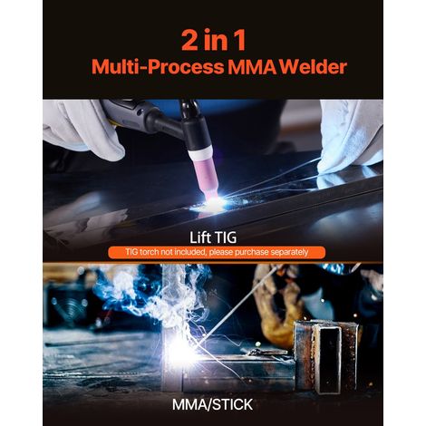 Poste à Souder TIG, 205 A, Machine de Soudage 2 en 1, avec Grand Écran LED, Lift TIG/MMA (Stick), Soudeur Électrique avec Onduleur… (1/5)