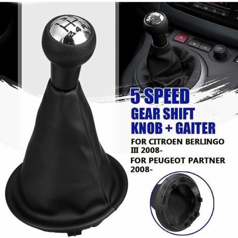 Pommeau de levier de vitesse 5 vitesses + soufflet pour Citroën Berlingo III pour Partner 2008-2021 (1/3)