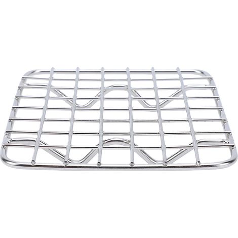 Grille de cuisson et de refroidissement robuste en fil d'acier inoxydable pour rôtir, griller et sécher les aliments. Compatible four. Dimensions : 11,5 x 10 x 1,5 cm. (1/5)