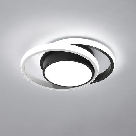 Plafonnier LED, Rond Lampe de plafond 32W, Moderne Luminaire Plafonnier Noir pour Couloir Coucher Salle de Bains Cuisine Salon, Blanc Froid (1/5)