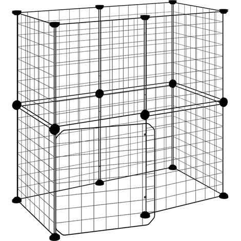Maison Exclusive - Gabbia per Animali 12 Pannelli con Porta Nero 70x35x70 cm Acciaio (1/5)