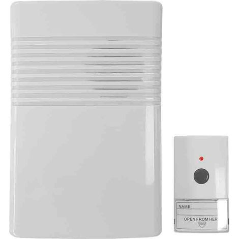 Carrillon Sans Fils Bouton Poussoir Et Récepteur À Piles (PORTÉE De 50m) (1/3)