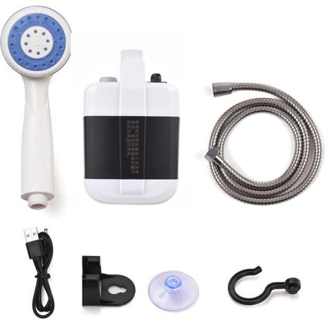 Douche de camping portable, pompe de douche électrique rechargeable par USB pour le lavage de voiture, le jardinage (1/5)