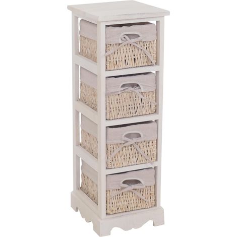 [JAMAIS UTILISÉ] Commode / étagère 4 paniers, 25x28x74cm, shabby, vintage, blanc