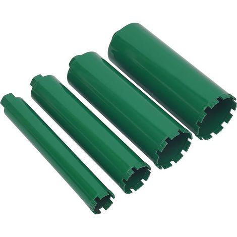 Lot de 4 forets diamantés M22 avec denture turbo pour perceuse murale, climatisation et ventilation, forets pour béton, brique, maçonnerie - 5,6/7,6/10,2/12 cm (1/5)