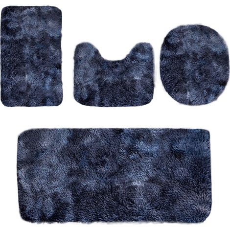 Tapis De Bain - Tapis Contour - Couvre-Abattant De WC - Microfibre Absorbante Et Antidérapante - Lot De 4 Pièces (1/5)
