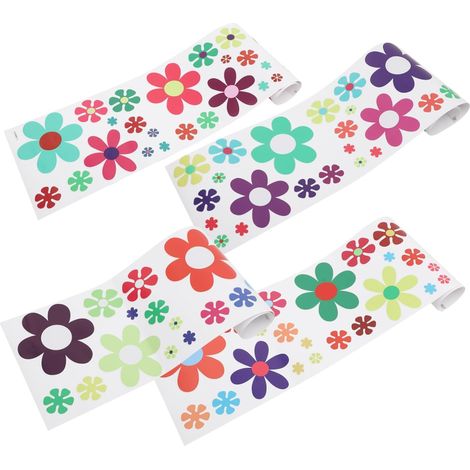 12feuilles Autocollants Muraux De Carrelage Autocollants Adhésifs Fleuris (1/5)