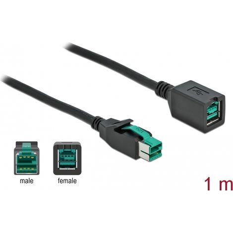 Delock Alargador PoweredUSB 12 V 1 m