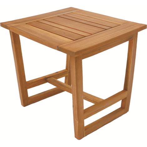 Abrihome Solid Acacia Wood Side Table – 50x50x50cm, with Teak Oil Finish, for Garden or Patio