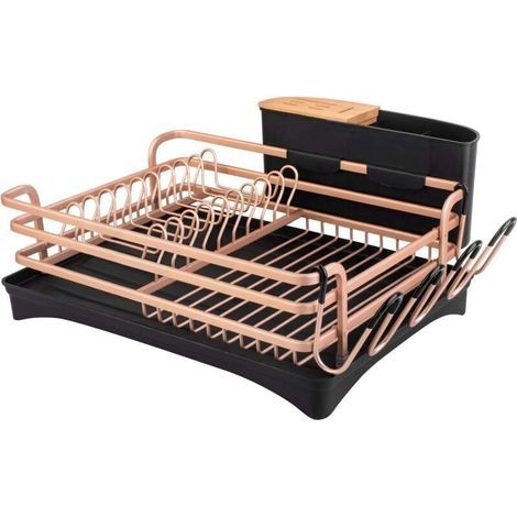 Aluminum Dish Drainer with Removable Tray, 46 x 37.8 x 15.7 cm, Gold (1/5)