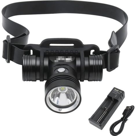 Lampe frontale submersible rechargeable IPX8 Lampe frontale étanche Super lumineuse 1000 lumens 3 modes d'éclairage Lampe frontale de natation sous-marine 60M avec chargeur (1/5)