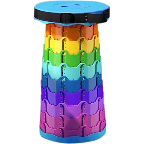 Tabouret pliant arc-en-ciel Tabouret télescopique à domicile Chaise pliante d'extérieur réglable 1pc Couleur bleue (1/5)
