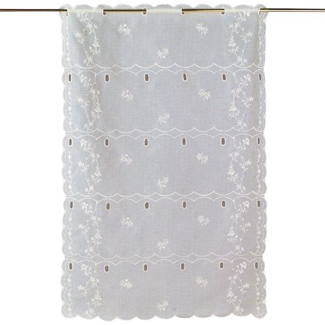 Modulable brodé de fleurs Ivoire 90x90 cm