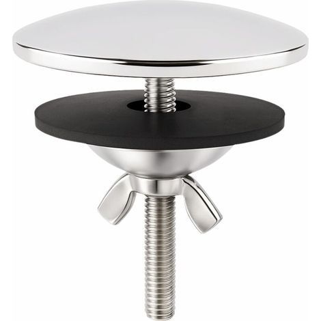Couvercle de Trou d'Évier, Couvercle de Trou de Robinet 5 cm, en Laiton Chromé, Bouchon de Trou d'Évier pour la Cuisine et la Salle de Bain à Domicile, Couvercle d'Évier (Argent)
