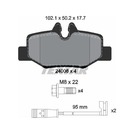Kit de plaquettes de frein, frein à disque Textar 2400801 MERCEDES-BENZ