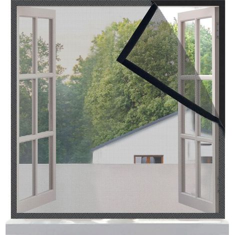 Moustiquaire Fenetre 100x100cm, en Fibre de Verre Blanc Filet Très Dense, Moustiquaire Fenêtre Sans perçage, Avec Bande Adhésive-2cm de Largeur, Anti Mouches Filet Rideaux