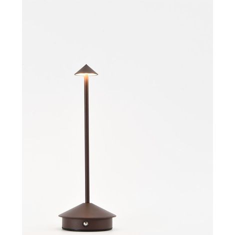 Lampe de table LED rechargeable sans fil (marron), lampe de table tactile d'extérieur 6000 mAh, lampe de table en métal au design moderne, étanche, à intensité variable, pour chevet, intérieur (1/5)