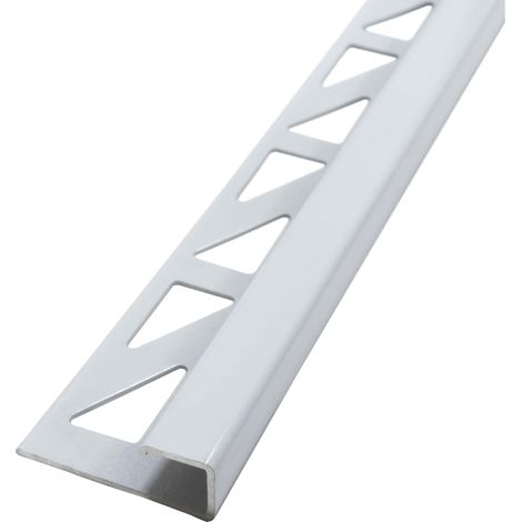 Dalsys Fliesenschiene Eckprofil Quadratprofil Aluminium (eloxiert, Fliesenprofil - Weiß 2,5m x 8mm, 1 Stück (1/5)