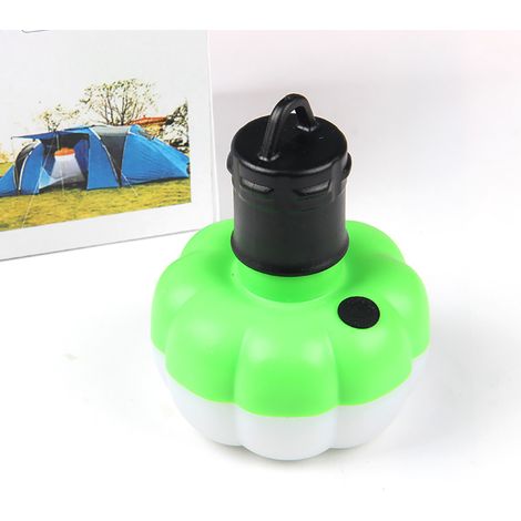 Tragbare Mini-LED-Campinglampe in Kürbisform für den Außenbereich, Hängezeltlampe (grün mit Aufhänger) (1/4)