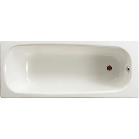 Roca – Baignoire rectangulaire 160x70 cm – Acier émaillé 1.5 mm – Installation à encastrer – Percée 2 trous pour robinetterie