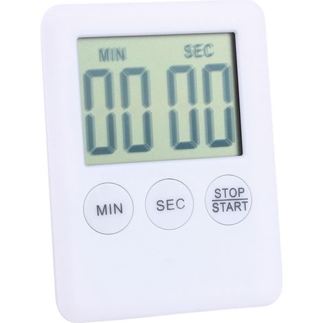 Minuterie de cuisine, réveil numérique LCD, blanc (1/5)