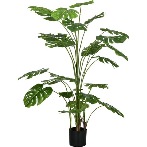 Künstliche Pflanzen, Kunst Monstera Deliciosa, 180 cm Kunstpflanze mit 24 Zweige, Zimmerpflanze, Kunstbaum, Pflanze Deko für Indoor, Grün