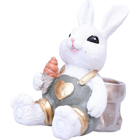 Panier de Lapins en résine, Petits Pots de Fleurs pour Les festivités de Pâques, jardinière, récipient pour, Bol, décors de Table, Figurine de Panier de Transport de Lapins en résine (1/5)