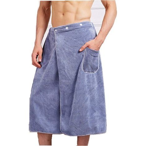 Serviette de Bain Serviette de Bain Ajustable pour Hommes avec Fermeture à Pression Grande Serviette de Bain Super Douce et absorbante avec Poche 80x150cm (1/5)