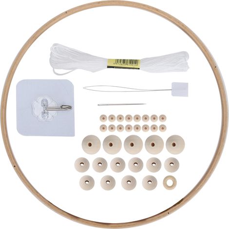 DIY Wind Chimes Kit Round Wood Beads Crafts Ornaments Hand Made Decorative Pendant (1/5)