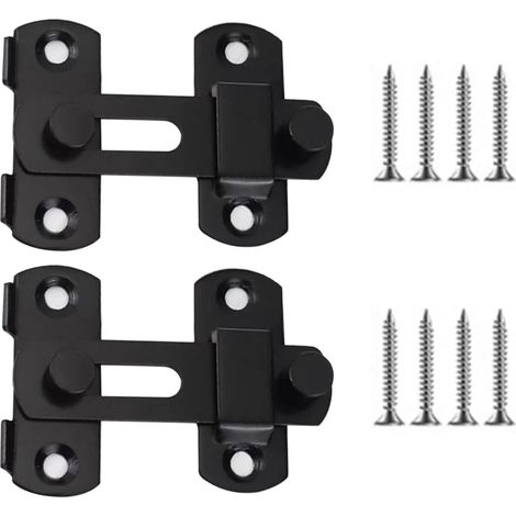 Lot de 2 verrous de porte coulissants en acier inoxydable avec vis fixe, petit verrou de porte de sécurité, loquet coulissant pour maison, cour, jardin, salle de bain, abri de jardin (1/5)