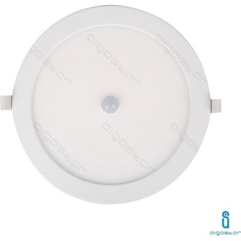 Faretto Led slim da incasso 24W Rotondo Cornice bianca Apertura 120 gradi Bianco freddo 6000K con sensore di movimento Aigostar (1/4)