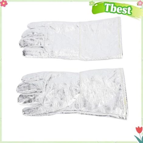 Gants de soudage thermique aluminisés, ignifuges, avec doublure en coton, pour atelier de moulage de métaux à haute température (1/4)