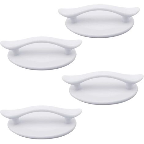4 Pièces Poignées Autocollantes en Plastique Blanc Adhésif pour Portes et Fenêtres Placards Tiroirs Placards (8,3 x 4,9 cm) (1/5)