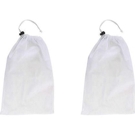 Lot de 2 sacs filtrants pour piscine, recueil-poussière et feuilles, sacs à mailles fines blancs (1/5)