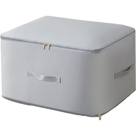 Aufbewahrungstasche für Daunendecken – Bettwäsche-Organizer-Tasche – Platzsparend – Verstärkter Griff – 54 x 42 x 60 cm – Grau (1/5)