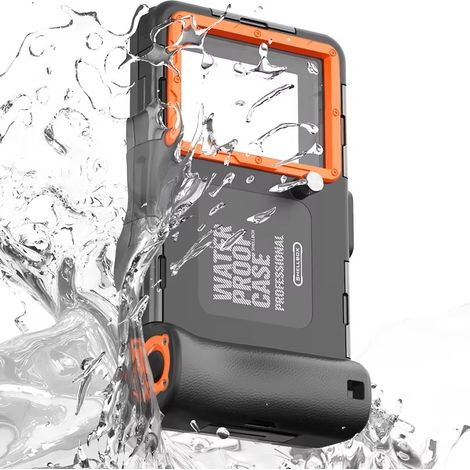 IPX8 Shellbox 2. Generation I wasserdichte Handyhülle, universell, schwarz/orange (1/5)