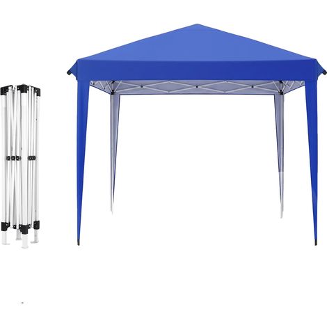 Gazebo, Hauteur Réglable, Auvent Protecteur UV, Bleu-3x3Mètre (1/2)