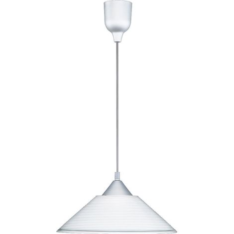 Diego Suspensión Cristal Rayado Blanco Ø30 cm 1xE27 Trio Iluminación (1/3)