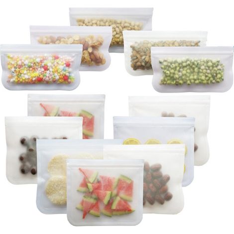 Sachets de rangement en silicone, lot de 10, étanches, hermétiques et réutilisables.-AquaForge (1/5)
