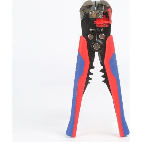 Pince à dénuder automatique 200 mm – Dénude les fils AWG 22 à 10 (0,2 à 6,0 mm²) – Coupe et sertit les fils – Rouge (1/5)