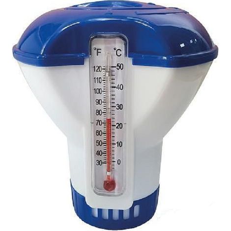 Trade Shop - Dispenser Dosatore Cloro Con Termometro Pastiglie Mini Piscina Regolabile 42404 - (1/2)