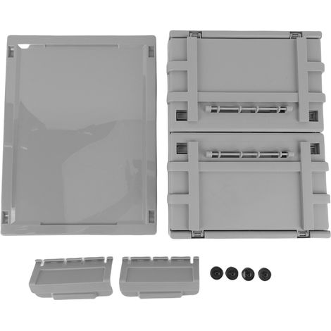 Caja de Almacenaje Plegable 20L con Ruedas, Apilable y Resistente en PP Gris – Ideal para Organizar el Hogar (1/5)